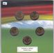 Germany - set 5 coins x 2 E 2006 + token - football - PROBE - in the booklet - UNC