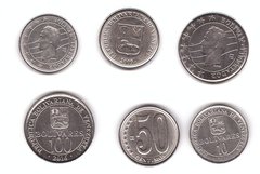 Венесуела - набір 3 монети 10 50 100 Bolivares 2009 - 2016 - UNC