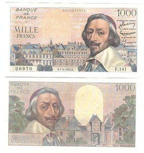 France - 1000 Francs 1955 - P. 134 - VF