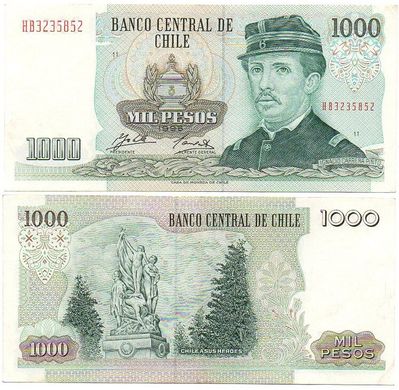 Чили - 1000 Pesos 1995 P. 154f - XF