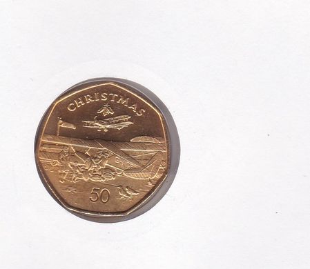 Остров Мэн - 50 Pence 1985 - Рождество - в конверте - UNC