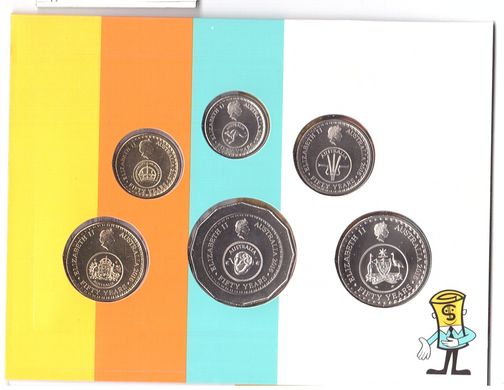 Австралия - набор 6 монет 5 10 20 50 Cents 1 2 Dollars 2016 - comm. - in folder - UNC