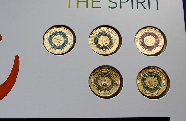 Australia - set 5 coins x 2 Dollars 2020 ( 2021 ) - Tokyo Olympics - in folder - UNC