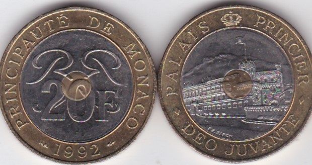 Монако - 20 Francs 1992 - aUNC / XF
