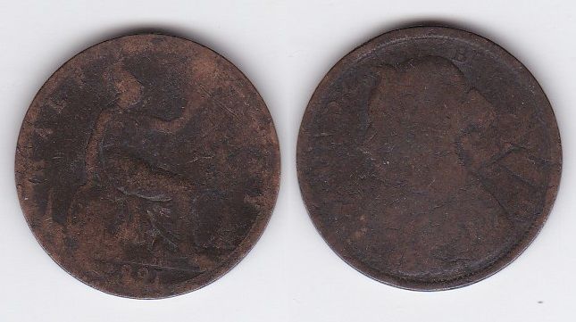 United Kingdom - 1/2 Penny 1891 - F