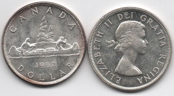 Canada - 1 Dollar 1962 - silver 0.800 - aUNC / XF+