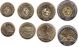 Uruguay - 5 pcs x set 4 coins 1 2 5 10 Pesos 2011 - 2019 - aUNC / XF+