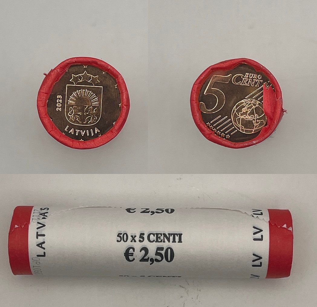 Латвия - 50 шт х 5 Cent 2023 - roll - UNC - banknotes.zp.ua — інтернет ...