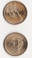 США - 1 Dollar 2010 - D - Franklin Pierce / Франклін Пірс - 14 -й президент - UNC
