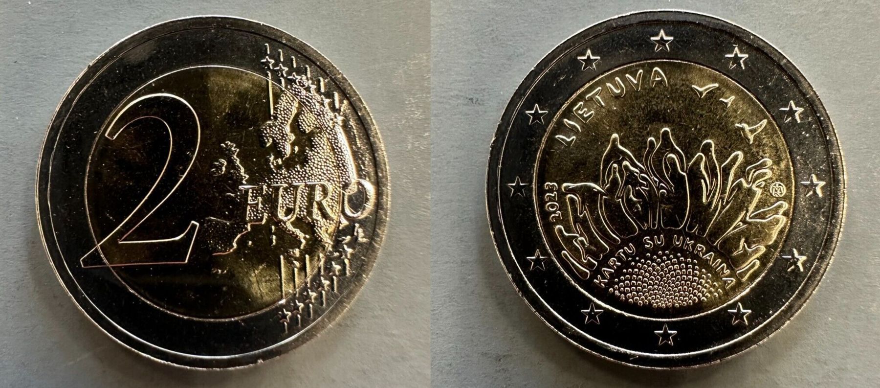 Lithuania - 2 Euro 2023 - Together with Ukraine - UNC - banknotes.zp.ua ...