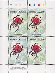 3185 - Замбия - 2005 - Жук Голиаф - Блок из 4 марок - MNH