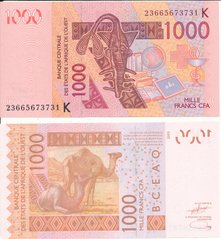 West African St. / Senegal - 1000 Francs 2023 - letter K - UNC