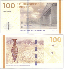 Дания - 100 Kroner 2015 - P. 66d(1) Jensen & Sørensen - UNC