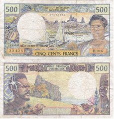 French Pacific Terr. - 500 Francs 1990 - 2012 - P. 1g - serie B016 25425 - F