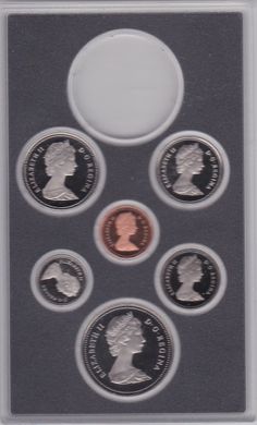 Канада - набор 6 монет 1 5 10 25 50 Cents 1 Dollar 1983 - в футляре - UNC