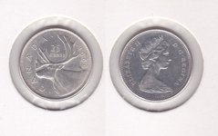 Канада - 25 Cents 1966 - серебро - в холдере - aUNC