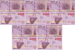 Бурунди - 5 шт х 2000 Francs 2023 - UNC