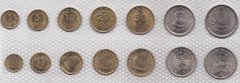 Перу - набор 7 монет 1 5 10 20 50 Centimos 1 5 Intis 1985 - 1988 - в запайке - UNC