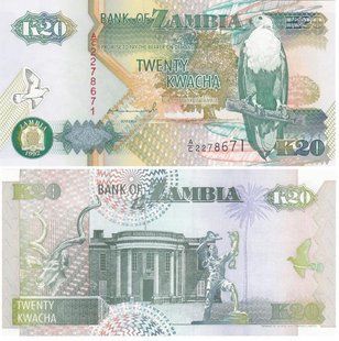 Замбія - 20 Kwacha 1992 Pick 36a - UNC
