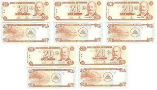 Никарагуа - 5 шт х 20 Cordobas 2006 - P. 197 - UNC