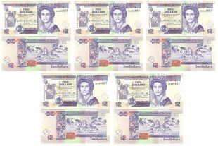 Белиз - 5 шт х 2 Dollars 2002 - P. 60b - UNC