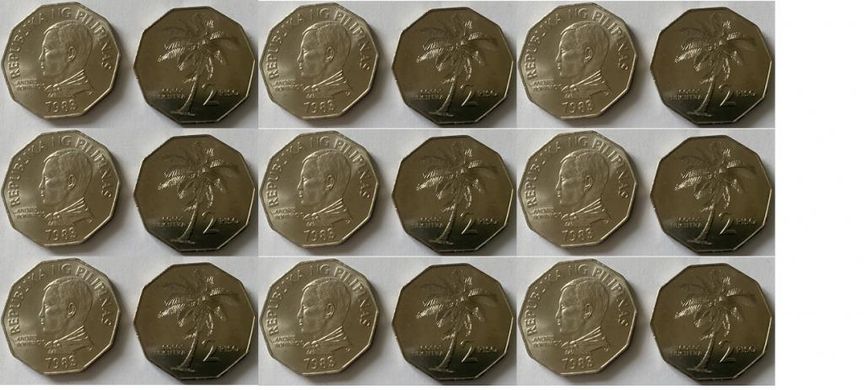 Philippines - 10 pcs х 2 Piso 1983 - Nickel • 22 g • ⌀ 36.5 mm - aUNC / UNC