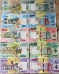 Central African St. - set 5 banknotes 500 1000 2000 5000 10000 Francs 2022 - UNC