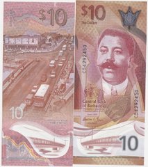 Барбадос - 10 Dollars 2022 - Polymer - UNC
