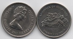 Guernsey - 25 Pence 1977 - 25 years of the reign of Queen Elizabeth II - XF