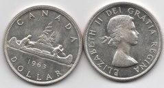 Канада - 1 Dollar 1963 - срібло 0.800 - aUNC / XF+