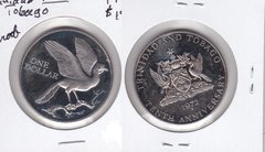 Тринидад и Тобаго - 1 Dollar 1972 - 10 лет независимости - в белом холдере - UNC