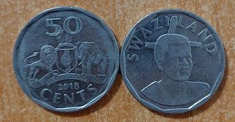 Свазиленд - 5 шт х 50 Cents 2018 - XF / VF
