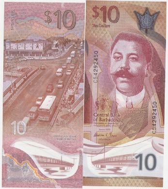 Барбадос - 10 Dollars 2022 - P. W82 - Polymer - UNC