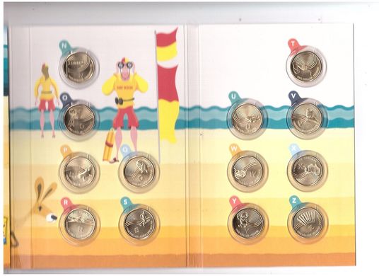 Australia - set 26 coins x 1 Dollar 2019 - Alphabet A-Z - UNC