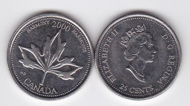 Канада - 25 Cents 2000 - Гармонія - XF