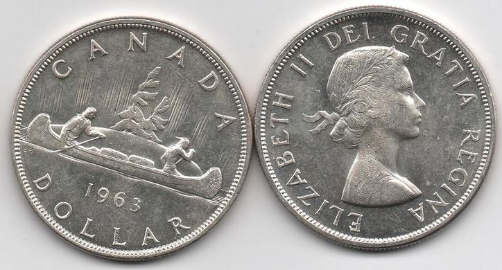 Canada - 1 Dollar 1963 - silver 0.800 - aUNC / XF+