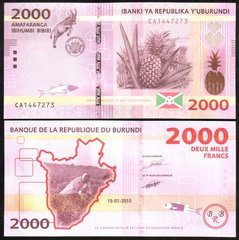 Бурунді - 2000 Francs 2015 - P. 52 - UNC
