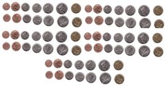 Фіджі - 5 шт х набір 7 монет 1 2 5 10 20 50 Cents 1 Dollar 1995 - 2009 - aUNC