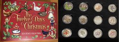 Гернсі - набір 12 монет x 10 Pence 2023 - Різдво - в коробці - в капсулах - UNC