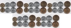 Pakistan - 5 pcs x set 4 coins 1 2 5 10 Rupees 2017 - 2021 - aUNC / UNC
