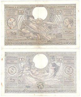 Бельгія - 100 Francs 1942 - P. 112 - 17.11.42 - VF