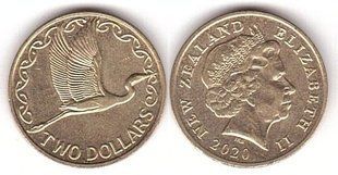 Новая Зеландия - 2 Dollars 2020 - VF