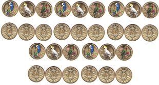 Fantasy - Isla de Childe - 5 pcs х set 3 coins 2 Pounds 2026 - Parrots - UNC