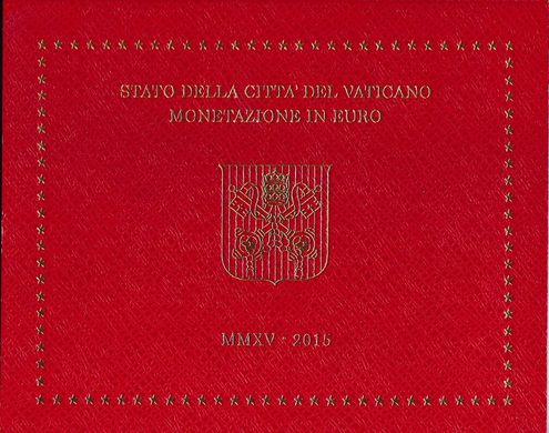 Ватикан - набор 8 монет 1 2 5 10 20 50 Cent 1 2 Euro 2015 - in folder - UNC