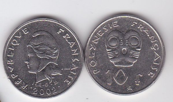 Французька Полінезія - 10 Francs 2002 - XF