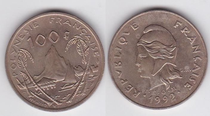Французская Полинезия - 100 Francs 1992 - VF