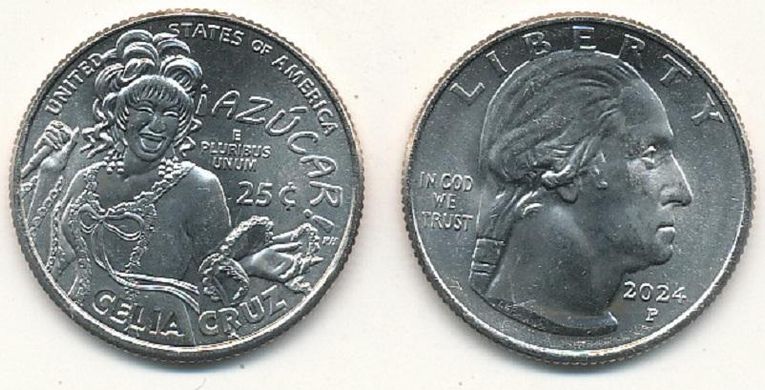 США - 1/4 Dollar 2024 - P - Селіа Круз / Celia Cruz - Американські жінки - Quarter 25 Cents - UNC