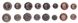 Гибралтар - 5 шт х набор 8 монет 1 2 5 10 20 50 Pence 1 2 Pounds 2017 - 2018 - comm. - UNC