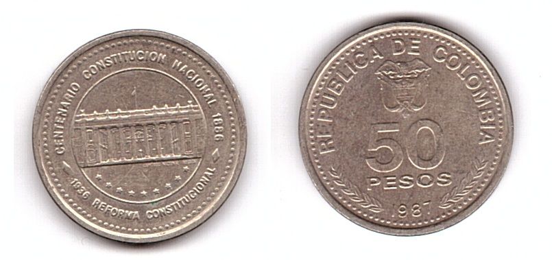Колумбія - 50 Pesos 1987 - XF