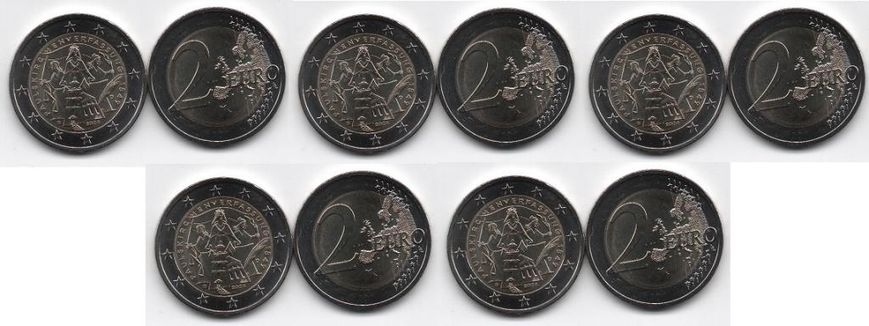 Germany - 5 pcs х 2 Euro 2024 - D - 175 years of the Paulskirche Constitution - UNC